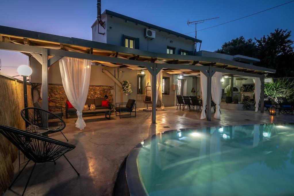 AlikianosCasa Del Miele, Private Pool, Bbq, Mountain View.别墅 外观 照片